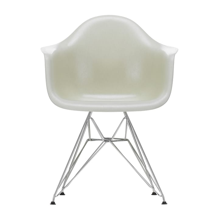 Eames fiberglass armchair DAR karmstol - Parchment-Chrome - Vitra