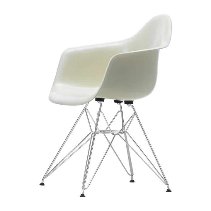 Eames fiberglass armchair DAR karmstol - Parchment-Chrome - Vitra