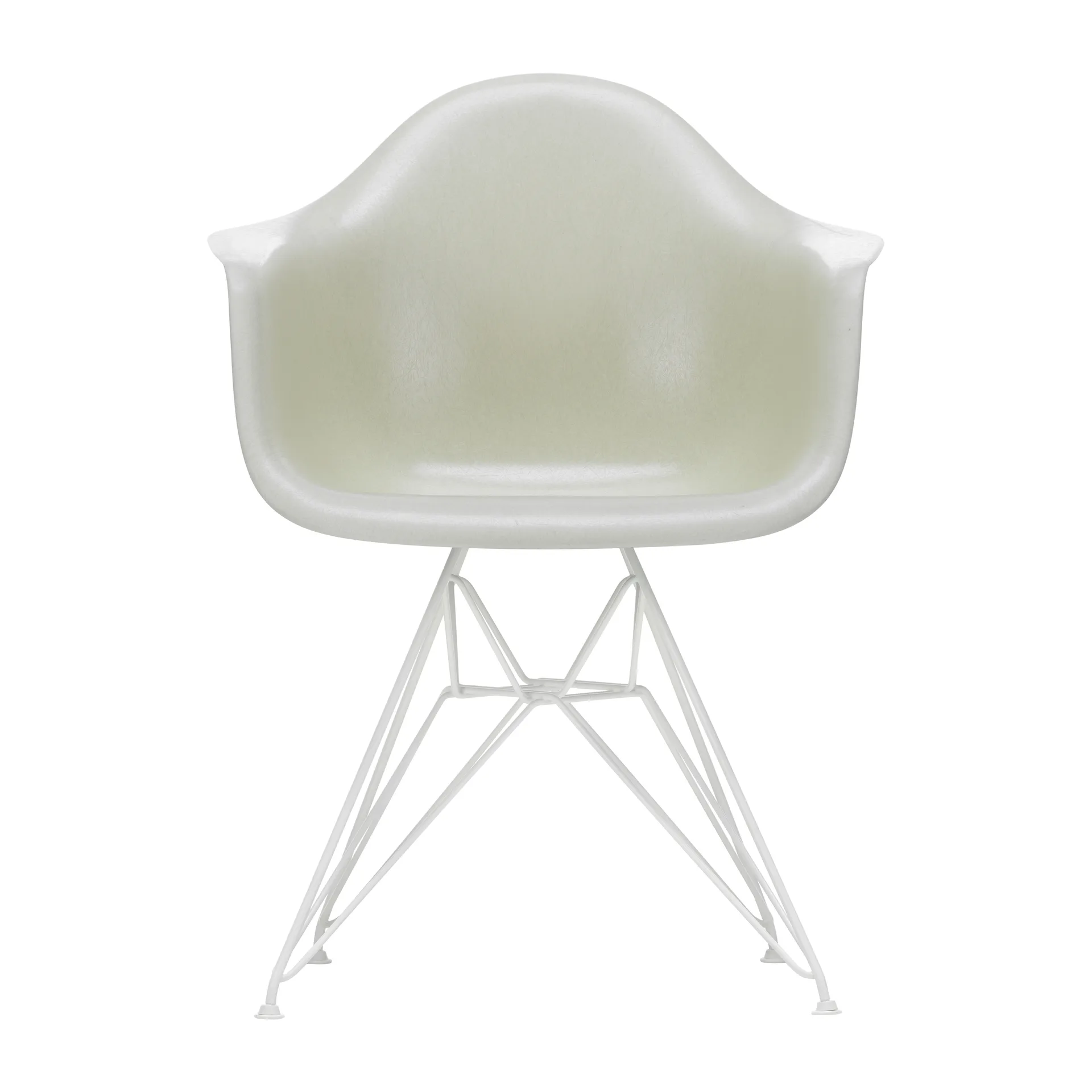 Eames fiberglass armchair DAR karmstol, Parchment-White Vitra