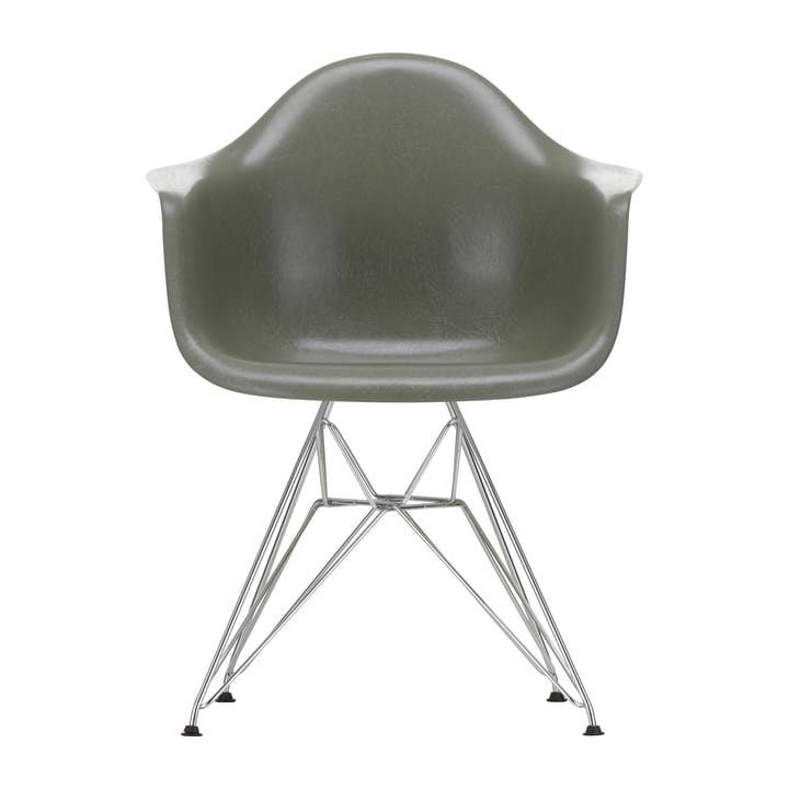 Eames fiberglass armchair DAR karmstol - Raw umber-Chrome - Vitra