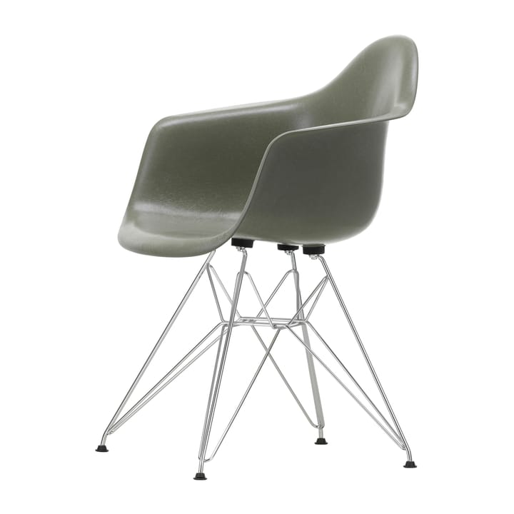 Eames fiberglass armchair DAR karmstol - Raw umber-Chrome - Vitra