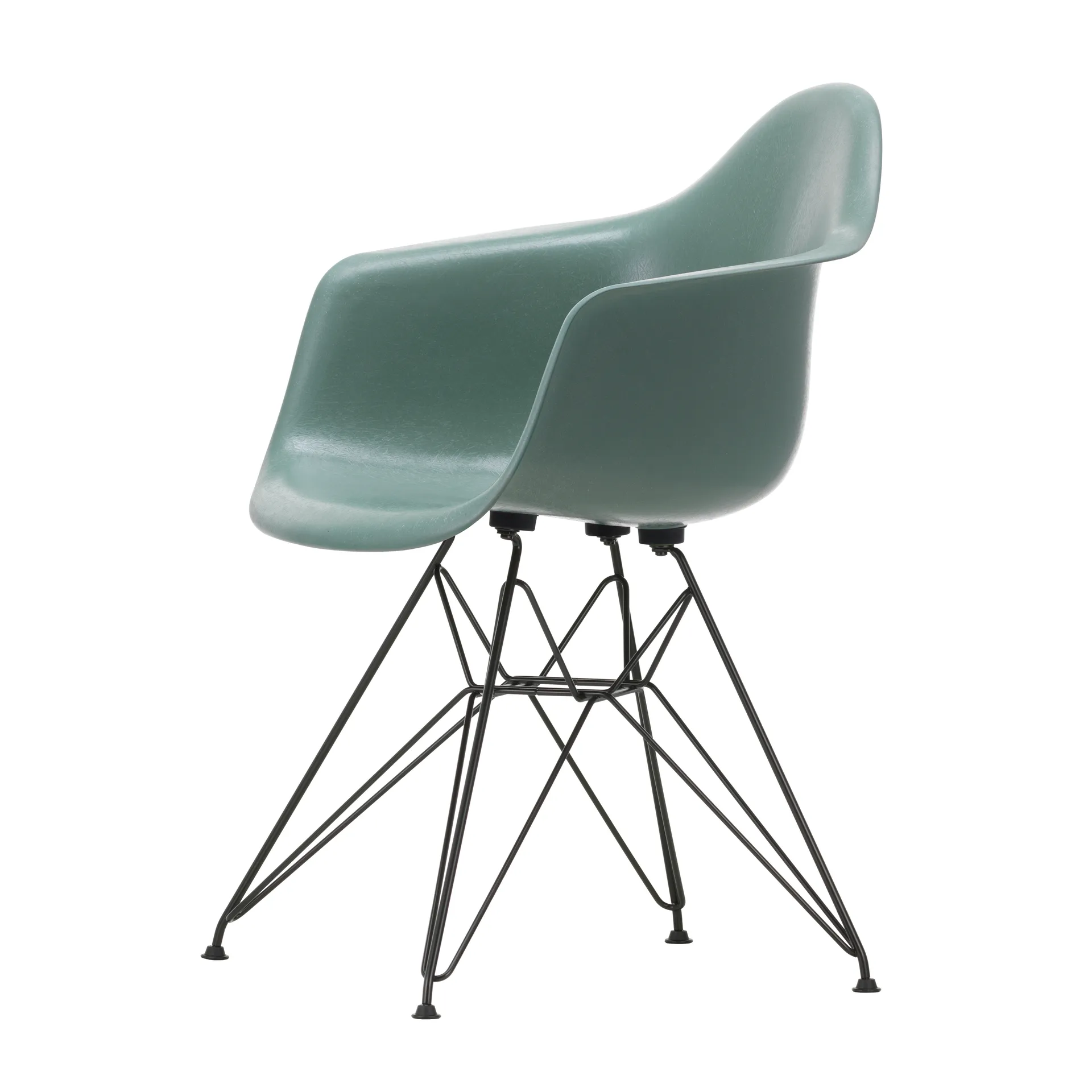 Eames fiberglass armchair DAR karmstol, Sea foam green-Basic dark Vitra