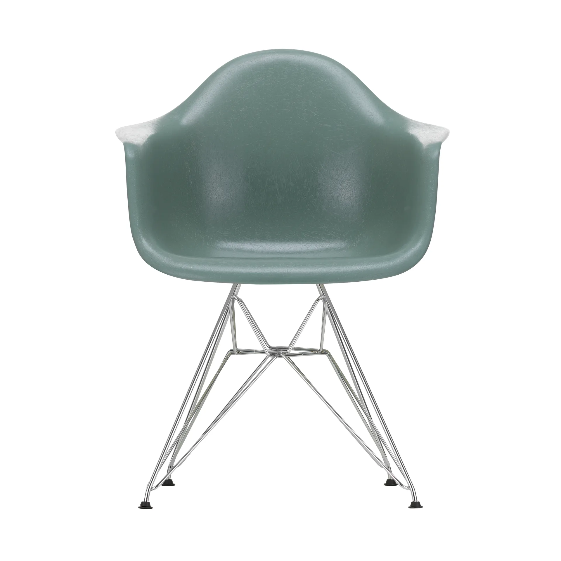 Eames fiberglass armchair DAR karmstol, Sea foam green-Chrome Vitra