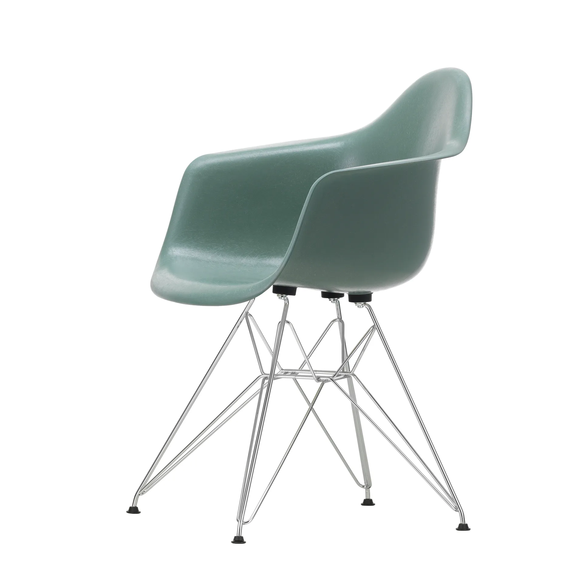 Eames fiberglass armchair DAR karmstol, Sea foam green-Chrome Vitra