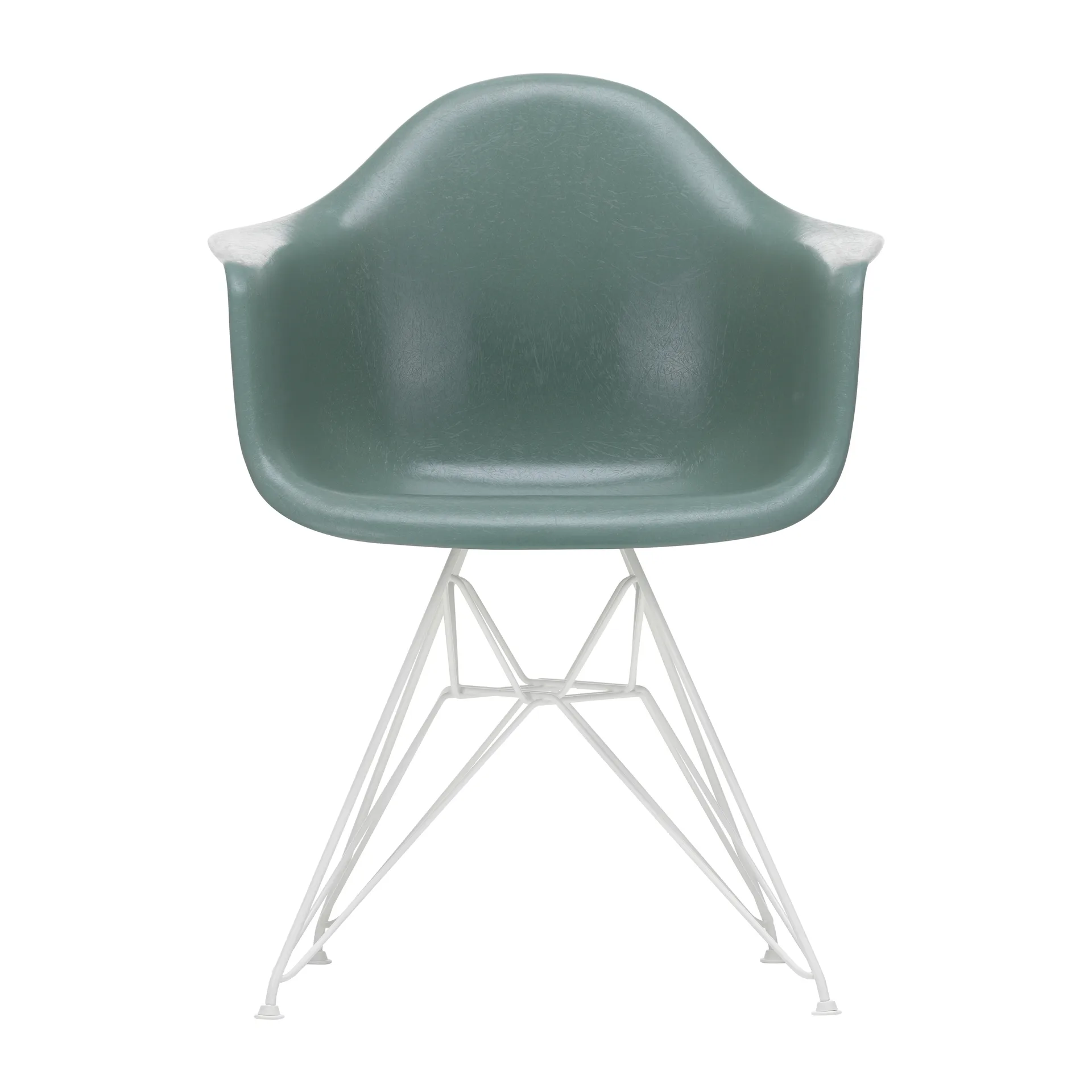 Eames fiberglass armchair DAR karmstol, Sea foam green-White Vitra