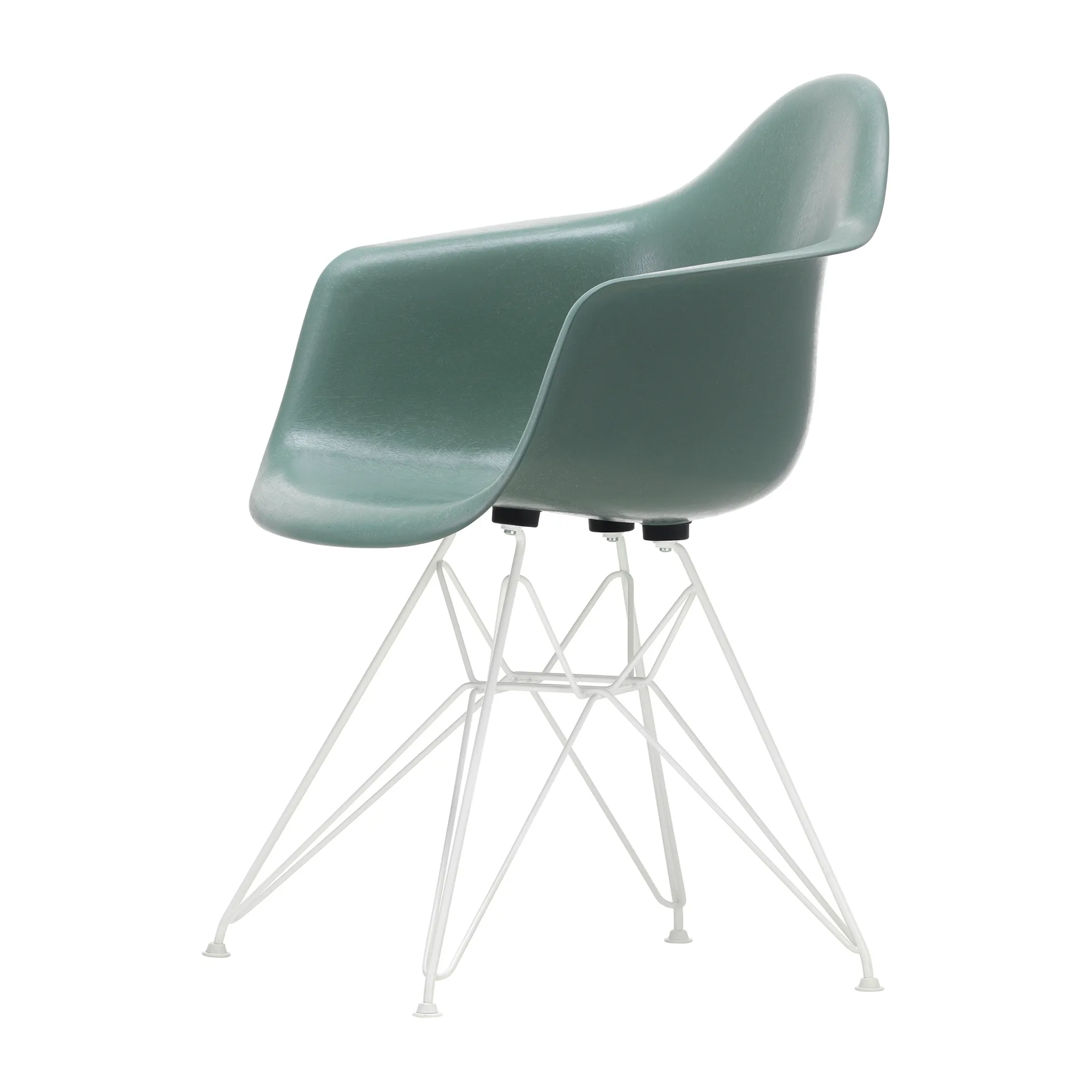 Eames fiberglass armchair DAR karmstol, Sea foam green-White Vitra