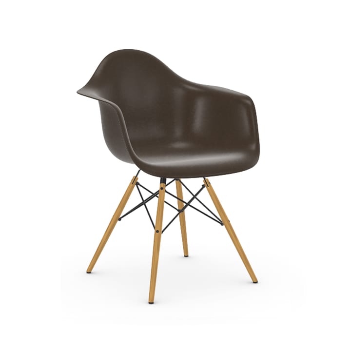 Eames Fiberglass Armchair DAW karmstol, elephant hide grey, lönnben Vitra