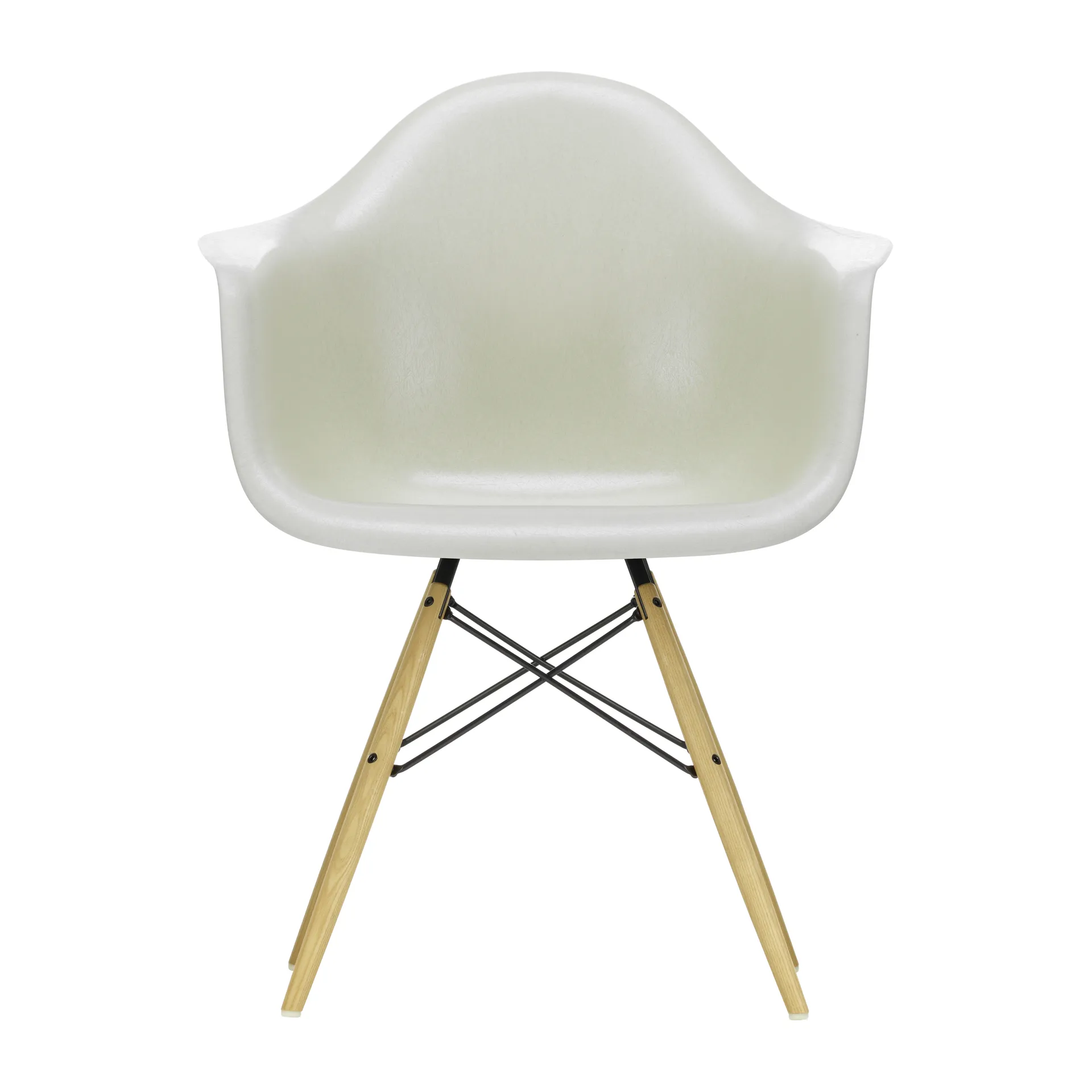 Eames Fiberglass Armchair DAW karmstol, parchment, askben Vitra