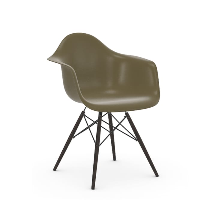 Eames Fiberglass Armchair DAW karmstol, Raw umber-svartbetsade lönnben Vitra
