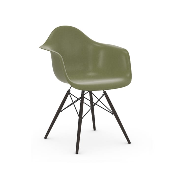 Eames Fiberglass Armchair DAW karmstol, Sea foam green-black maple Vitra