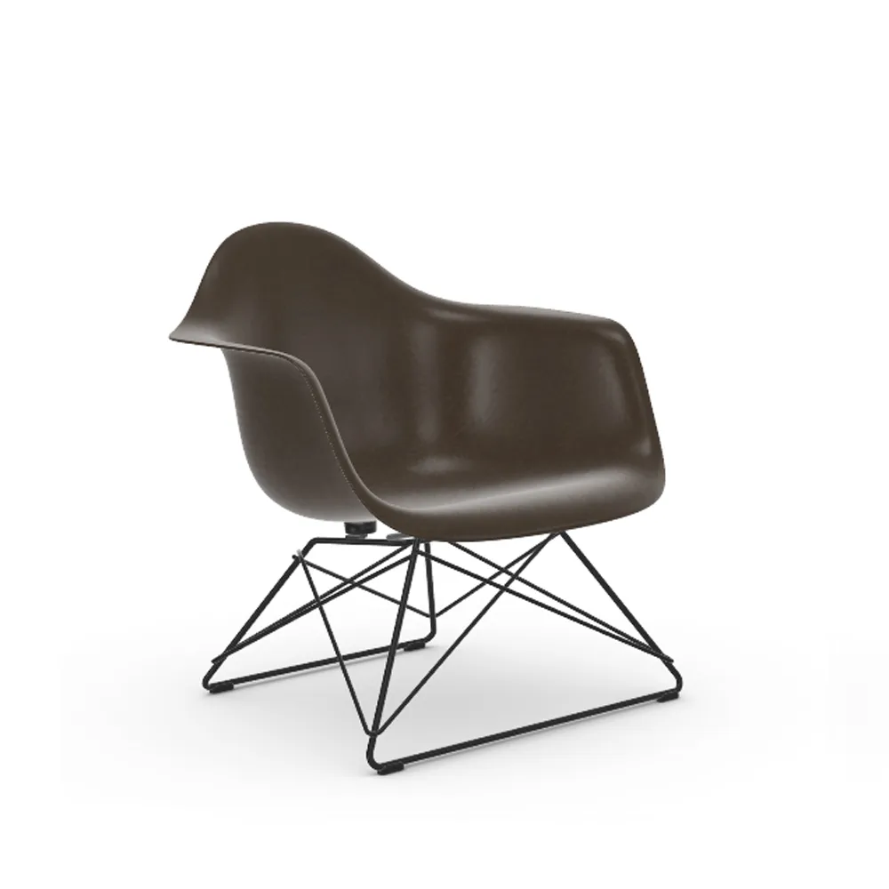 Eames fiberglass armchair LAR fåtölj, Elephant hide grey-Black Vitra