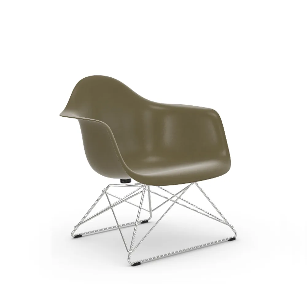 Eames fiberglass armchair LAR fåtölj, Raw umber-Chrome Vitra