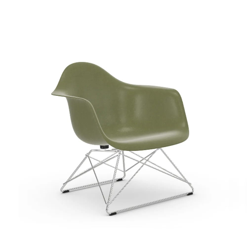 Eames fiberglass armchair LAR fåtölj, Sea foam green-Chrome Vitra