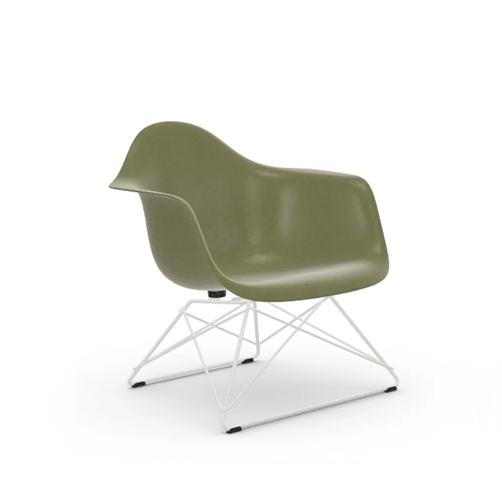 Eames fiberglass armchair LAR fåtölj, Sea foam green-White Vitra