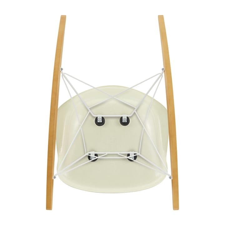Eames fiberglass armchair RAR gungstol lönnmedar, Parchment-Chrome Vitra
