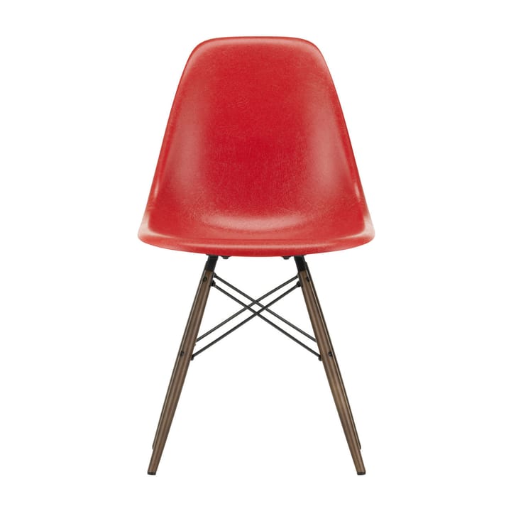 Eames Fiberglass Chairs DSW stol - classic red, brunbetsade lönnben - Vitra