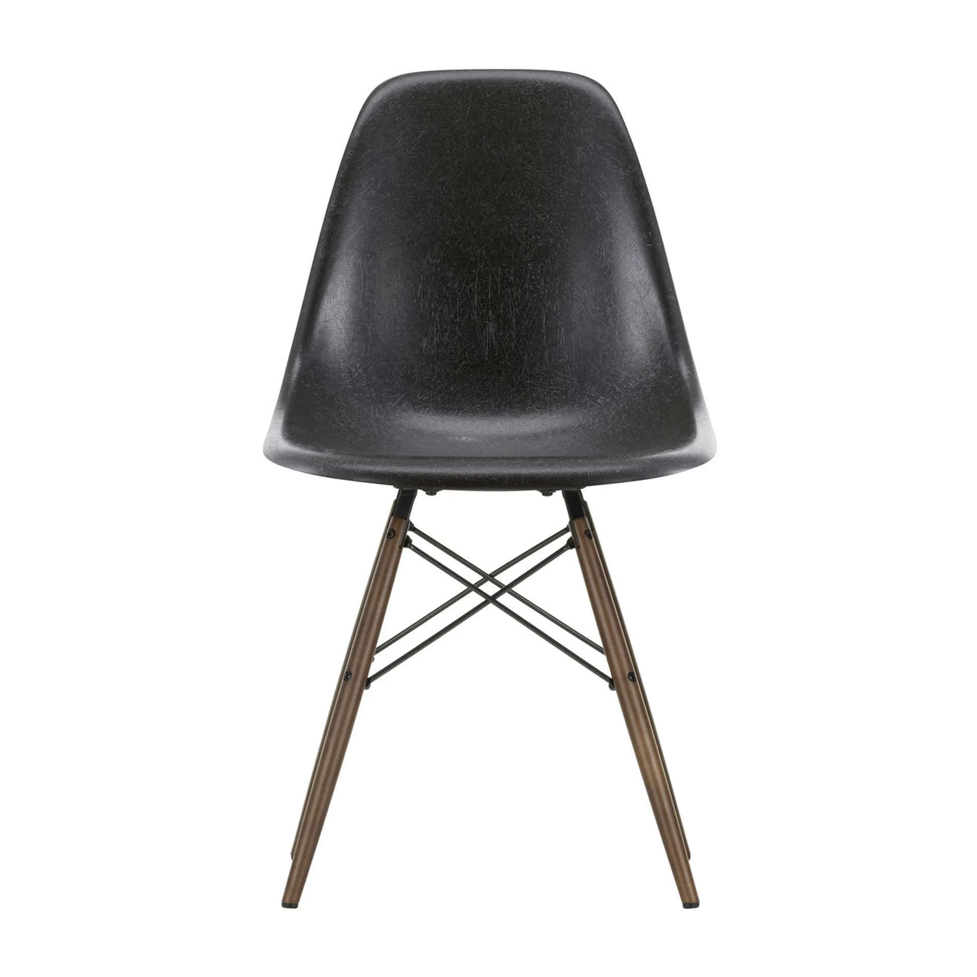 Eames Fiberglass Chairs DSW stol, Elephant grey-black maple Vitra