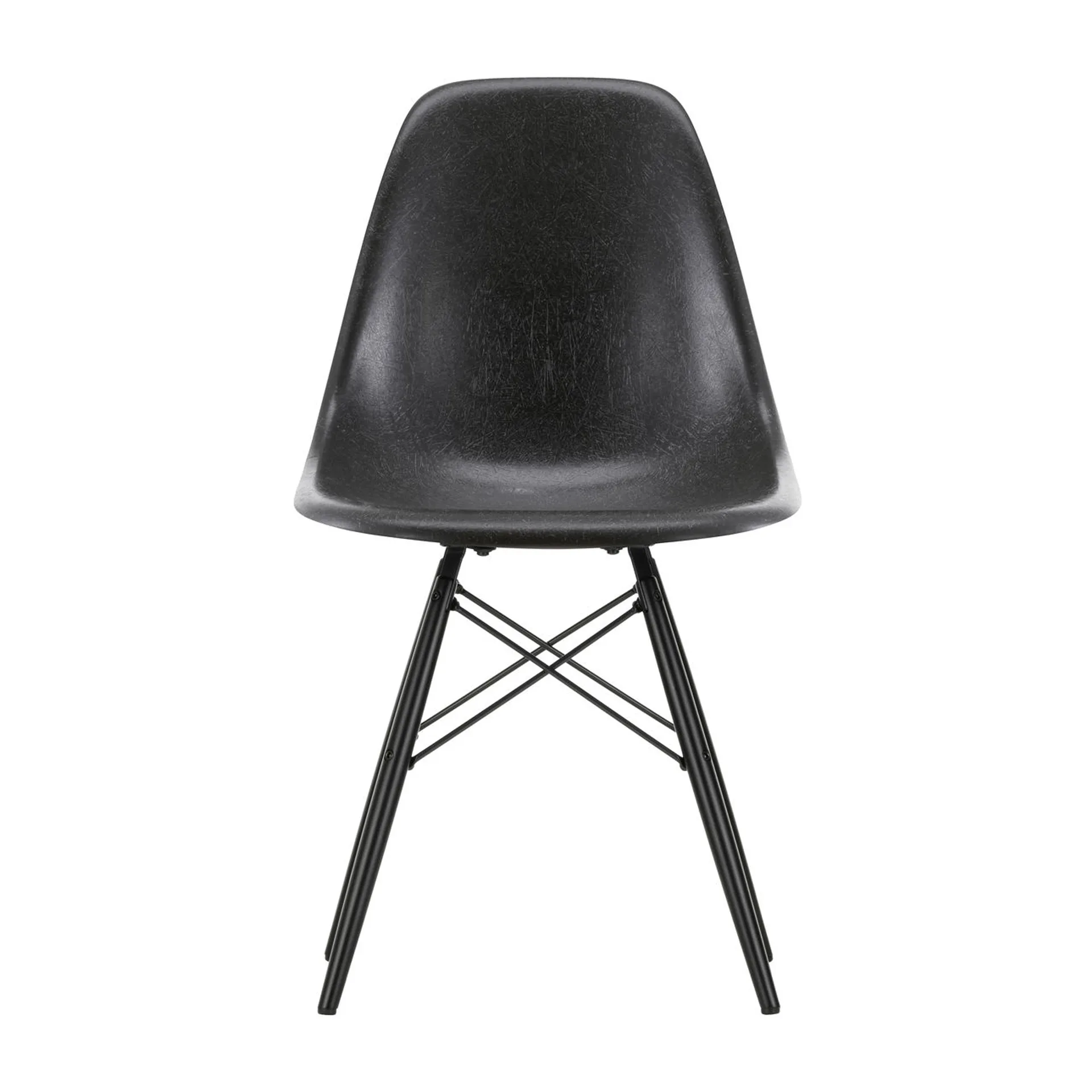 Eames Fiberglass Chairs DSW stol, Elephant hide grey-darkmaple Vitra