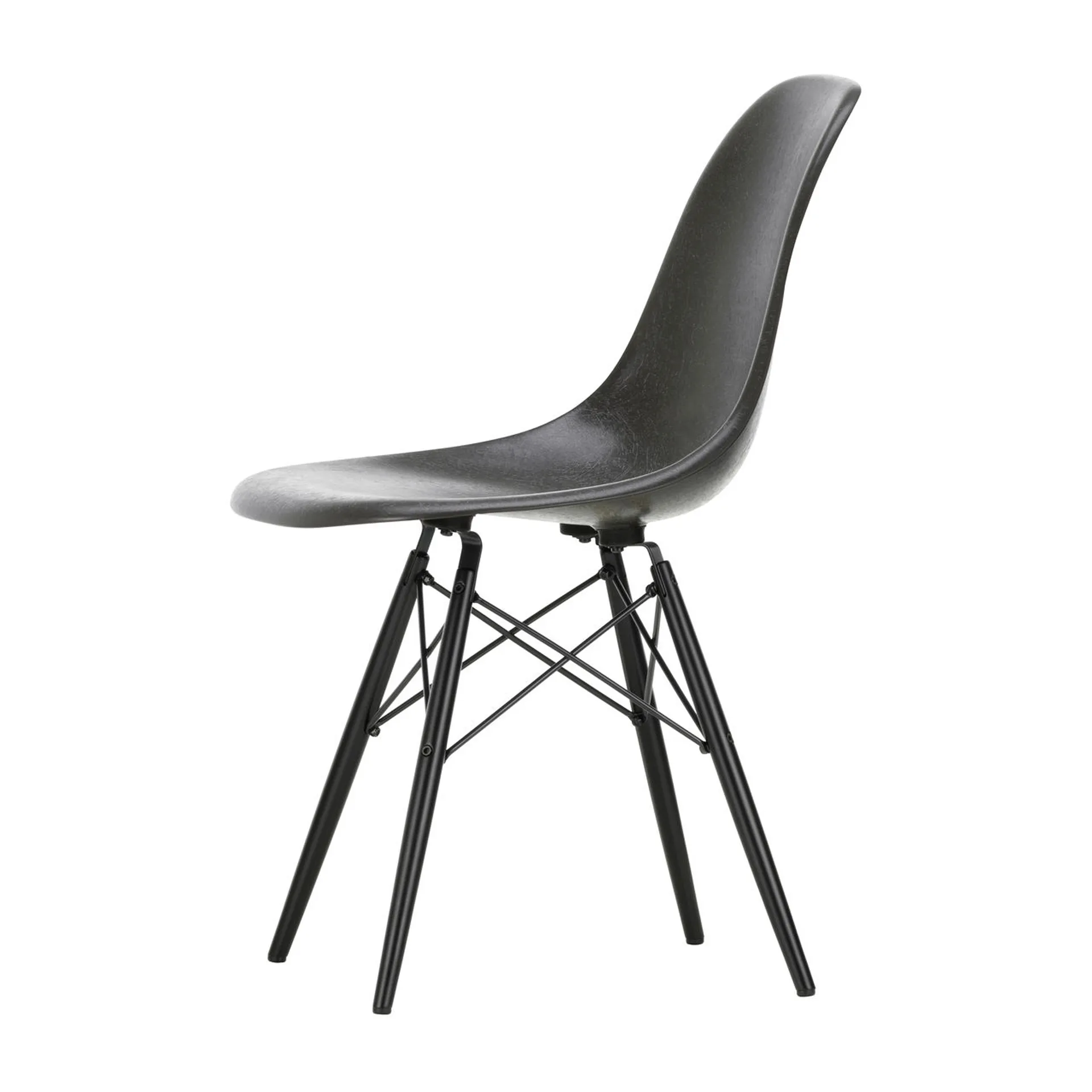 Eames Fiberglass Chairs DSW stol, Elephant hide grey-darkmaple Vitra