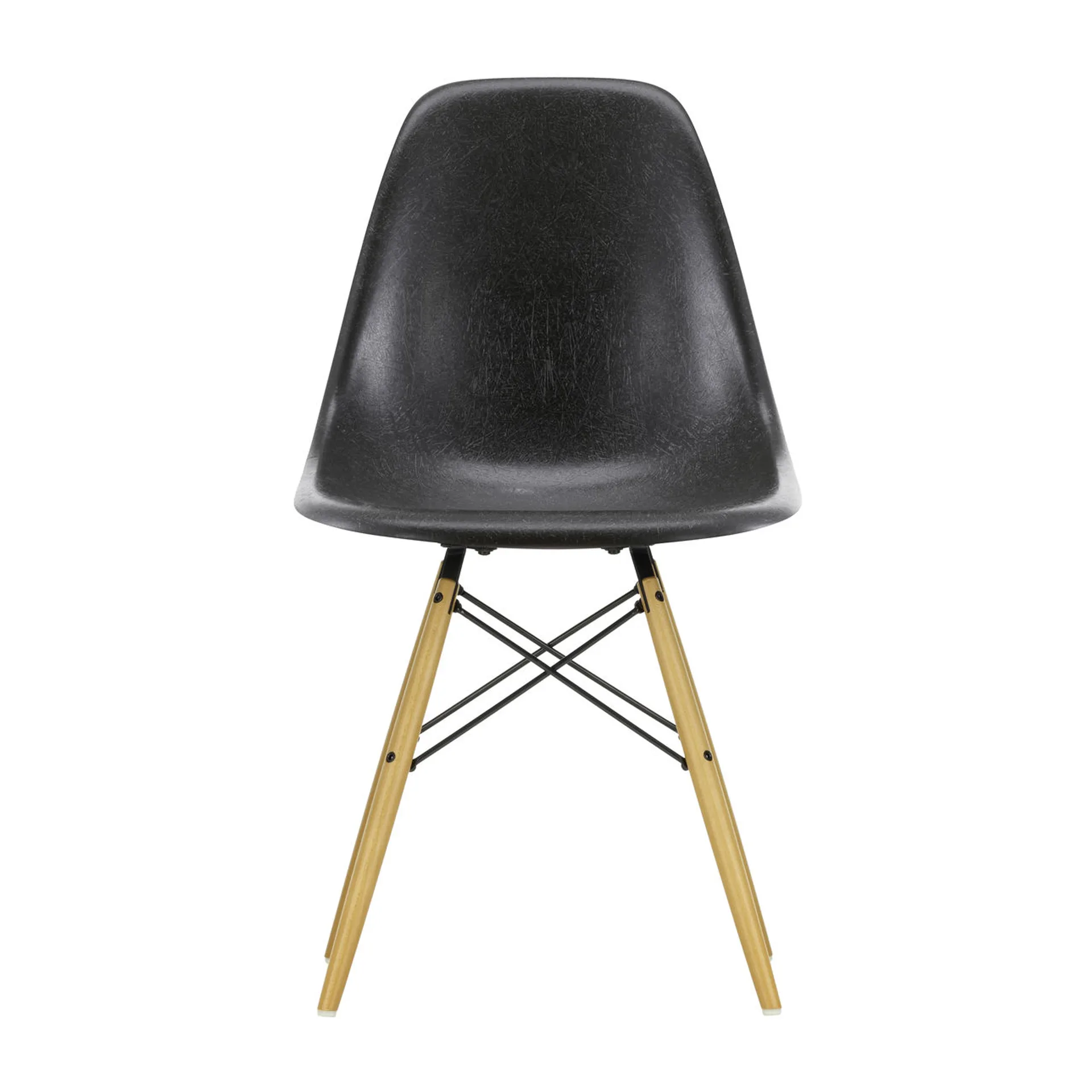 Eames Fiberglass Chairs DSW stol, elephant hide grey, lönnben Vitra