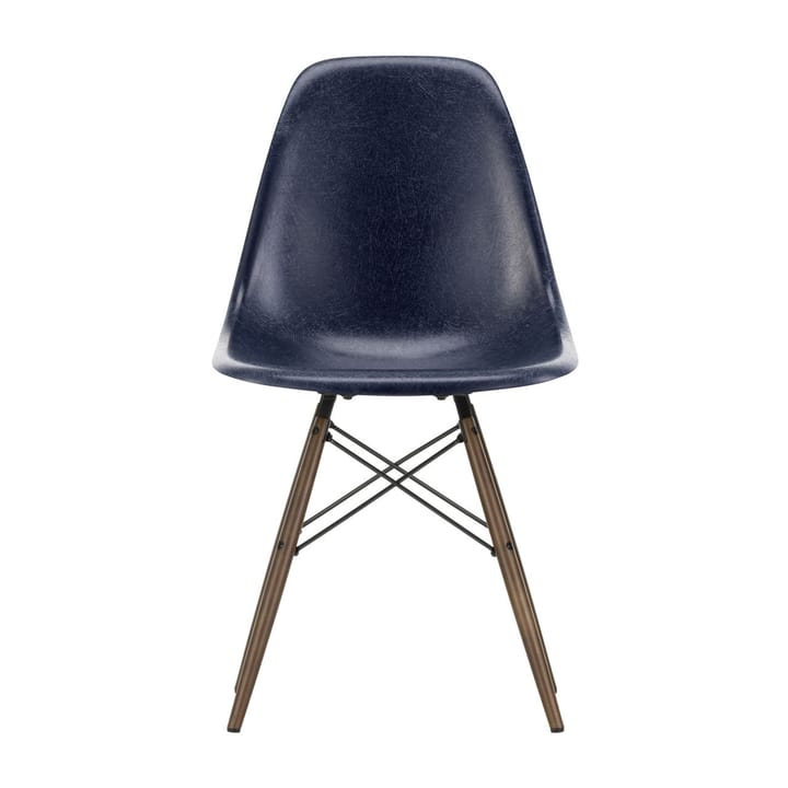 Eames Fiberglass Chairs DSW stol - navy blue, brunbetsade lönnben - Vitra