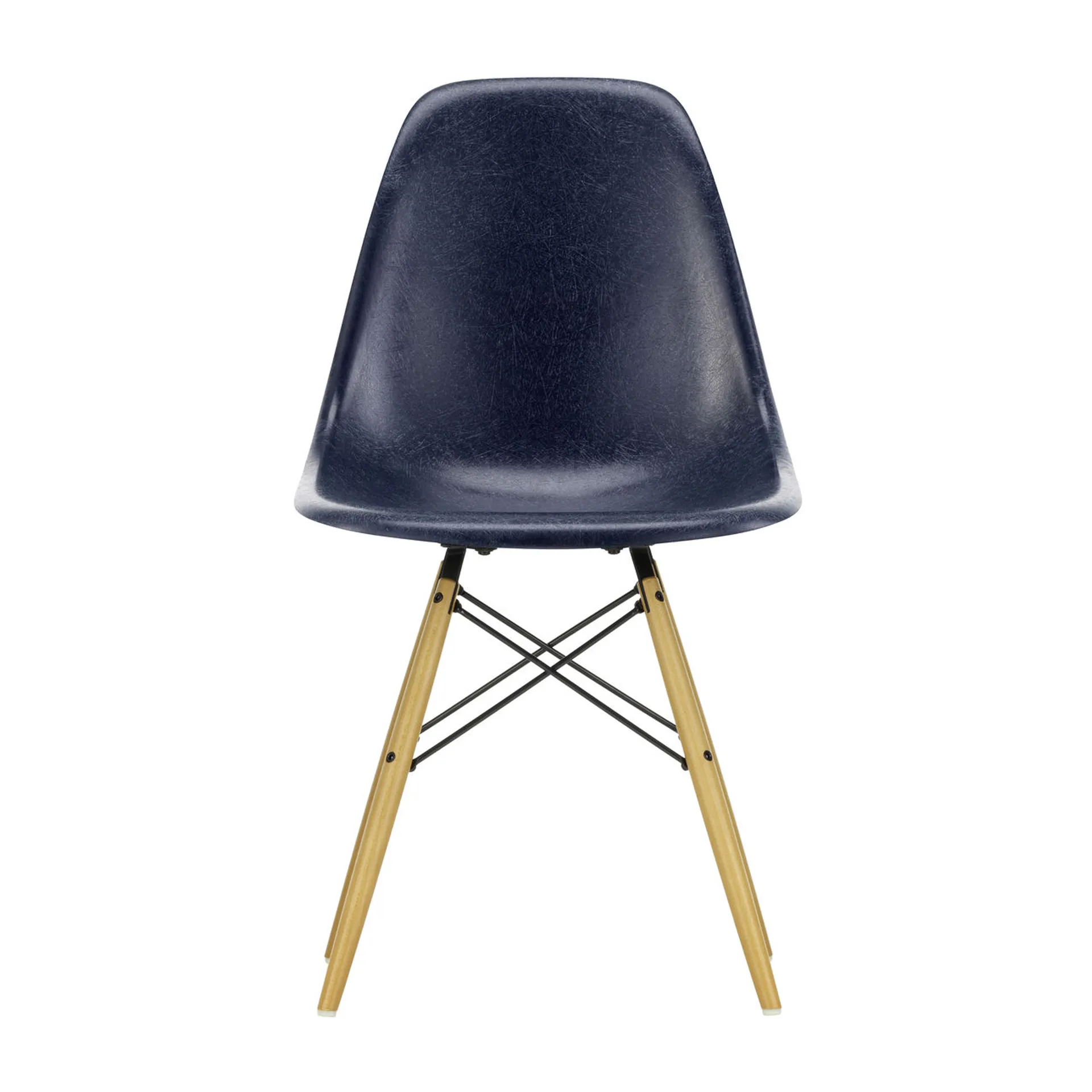 Eames Fiberglass Chairs DSW stol, navy blue, lönnben Vitra