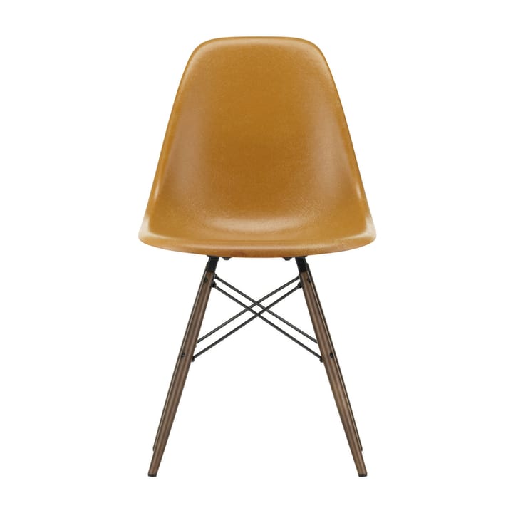 Eames Fiberglass Chairs DSW stol - Ochre dark-brunbetsade lönnben - Vitra