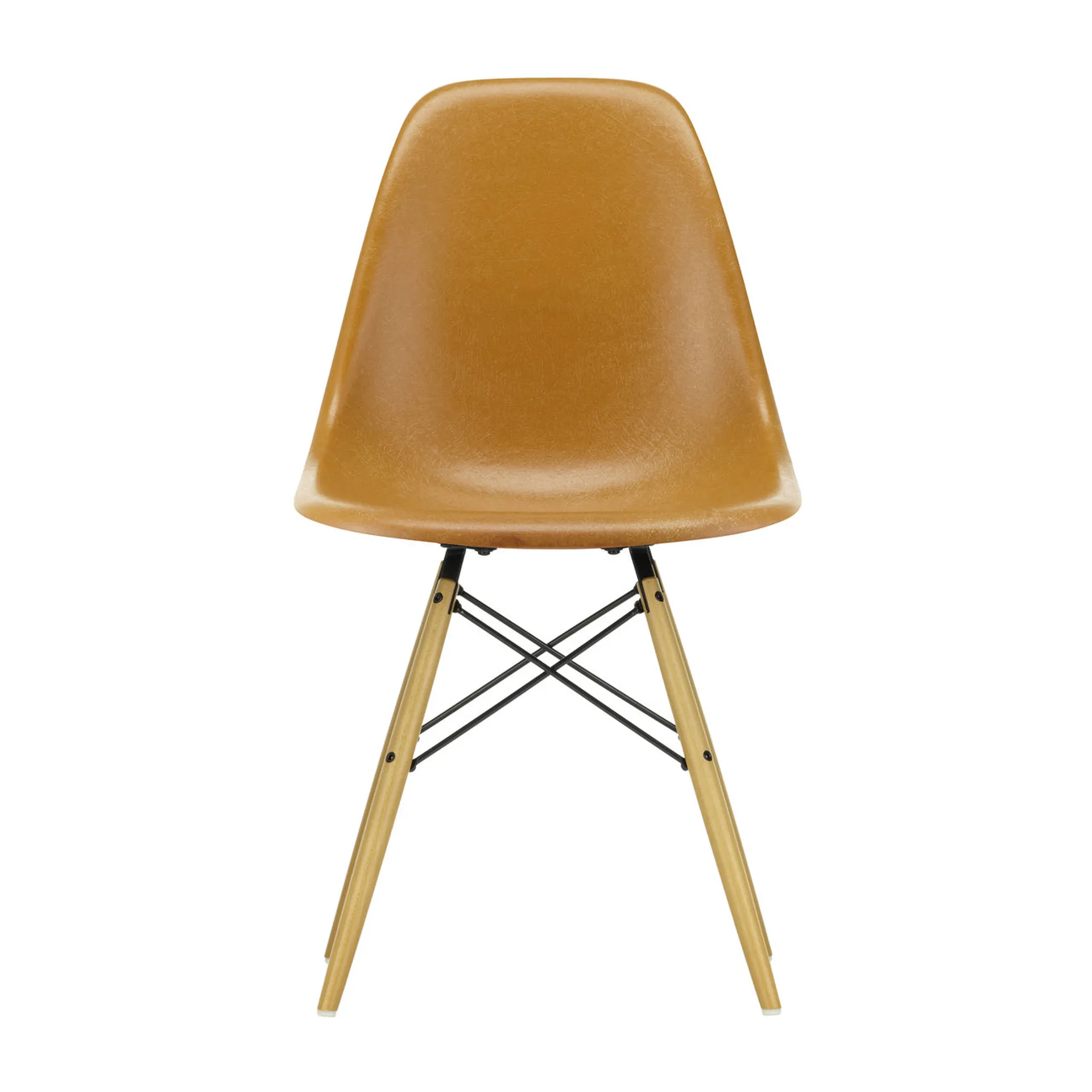 Eames Fiberglass Chairs DSW stol, ochre dark, lönnben Vitra