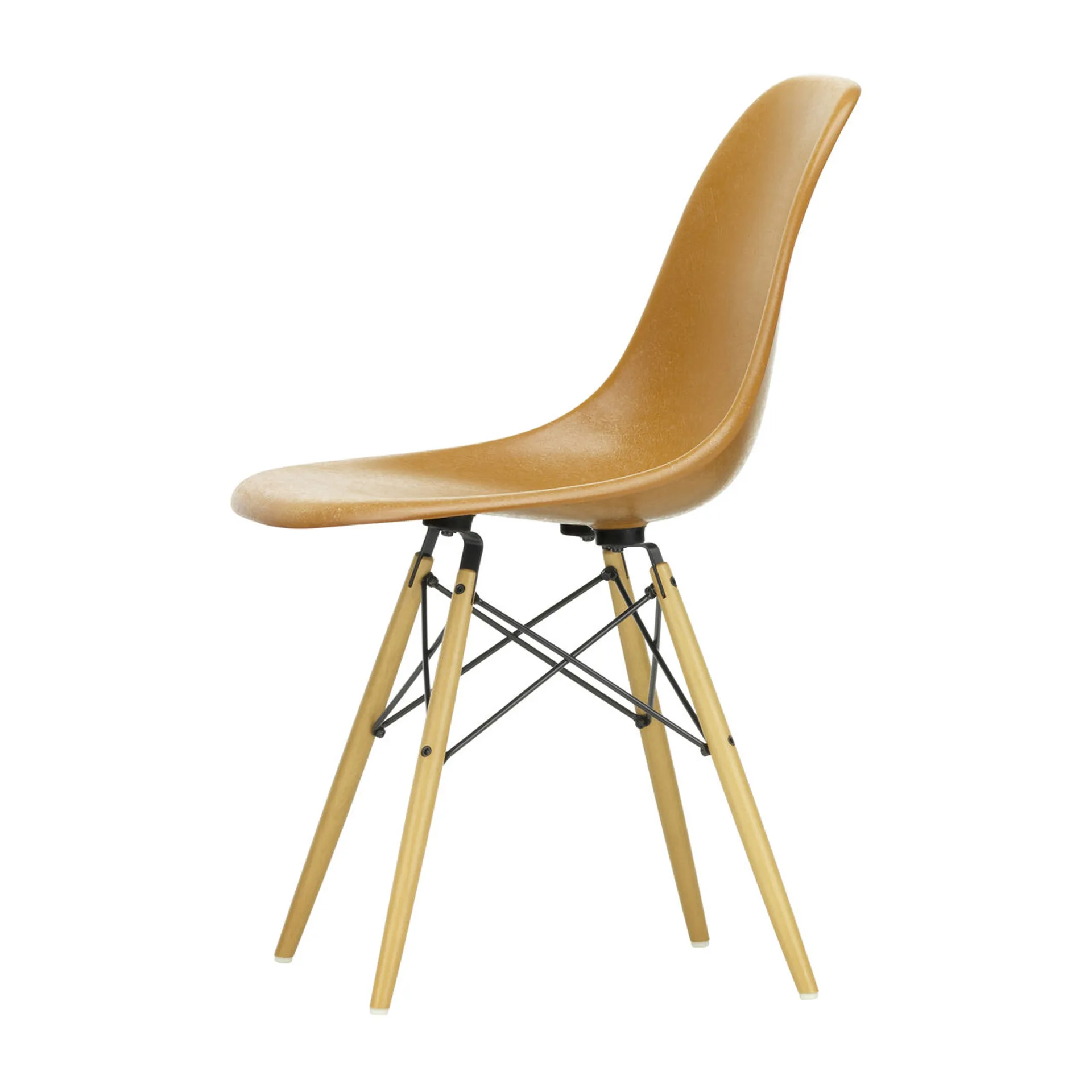 Eames Fiberglass Chairs DSW stol, ochre dark, lönnben Vitra