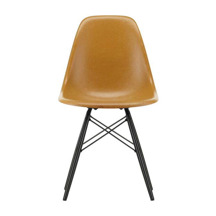 Eames Fiberglass Chairs DSW stol - ochre dark, svartbetsade lönnben - Vitra