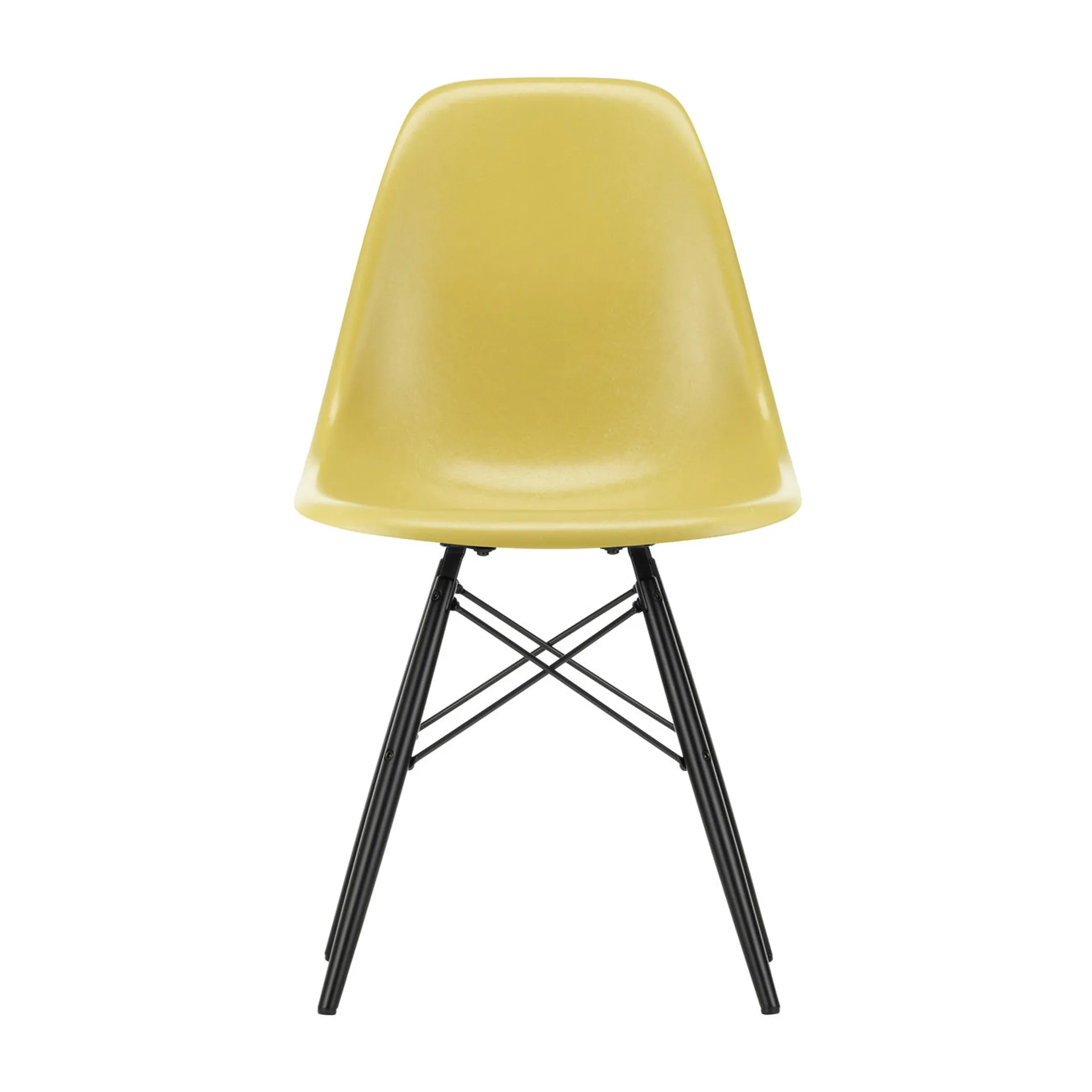 Eames Fiberglass Chairs DSW stol, Ochre light-black maple Vitra