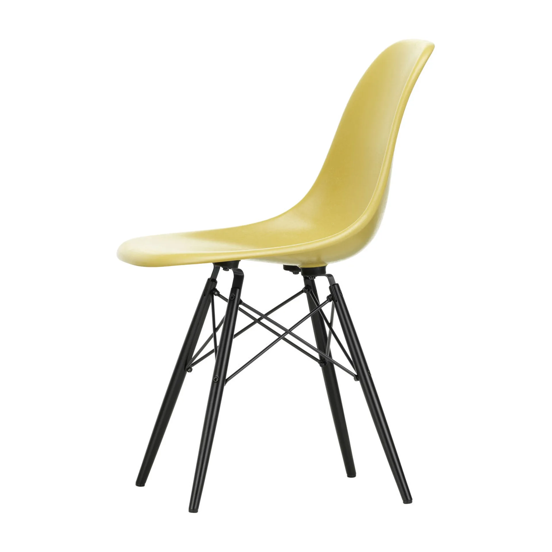 Eames Fiberglass Chairs DSW stol, Ochre light-black maple Vitra