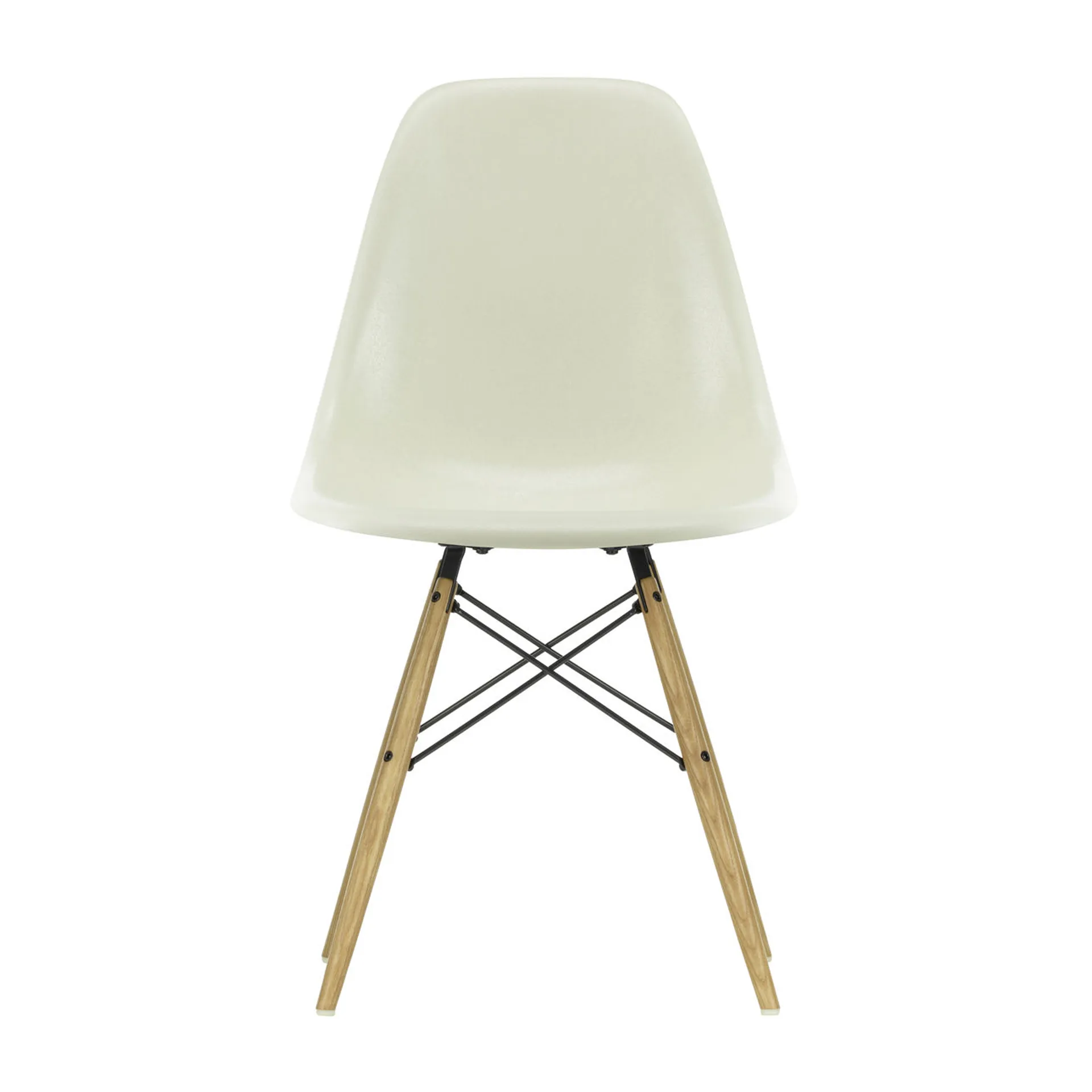 Eames Fiberglass Chairs DSW stol, parchment, askben Vitra