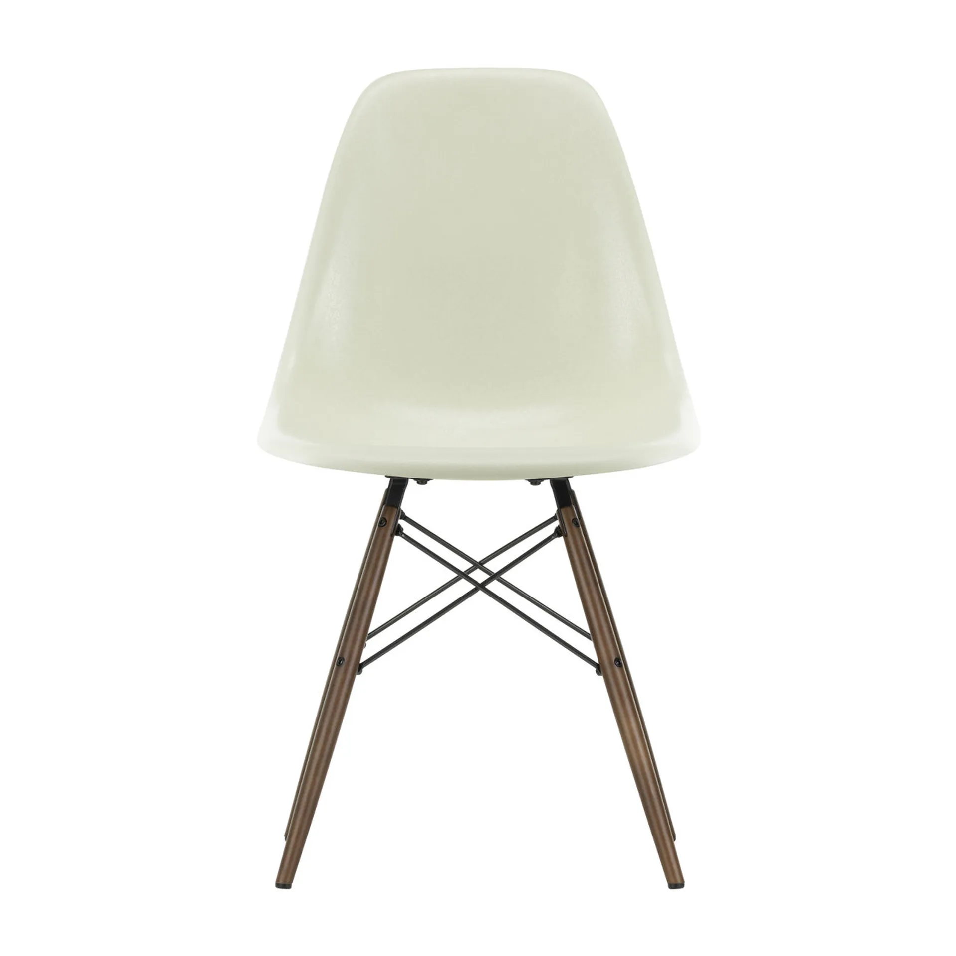 Eames Fiberglass Chairs DSW stol, parchment, brunbetsade lönnben Vitra