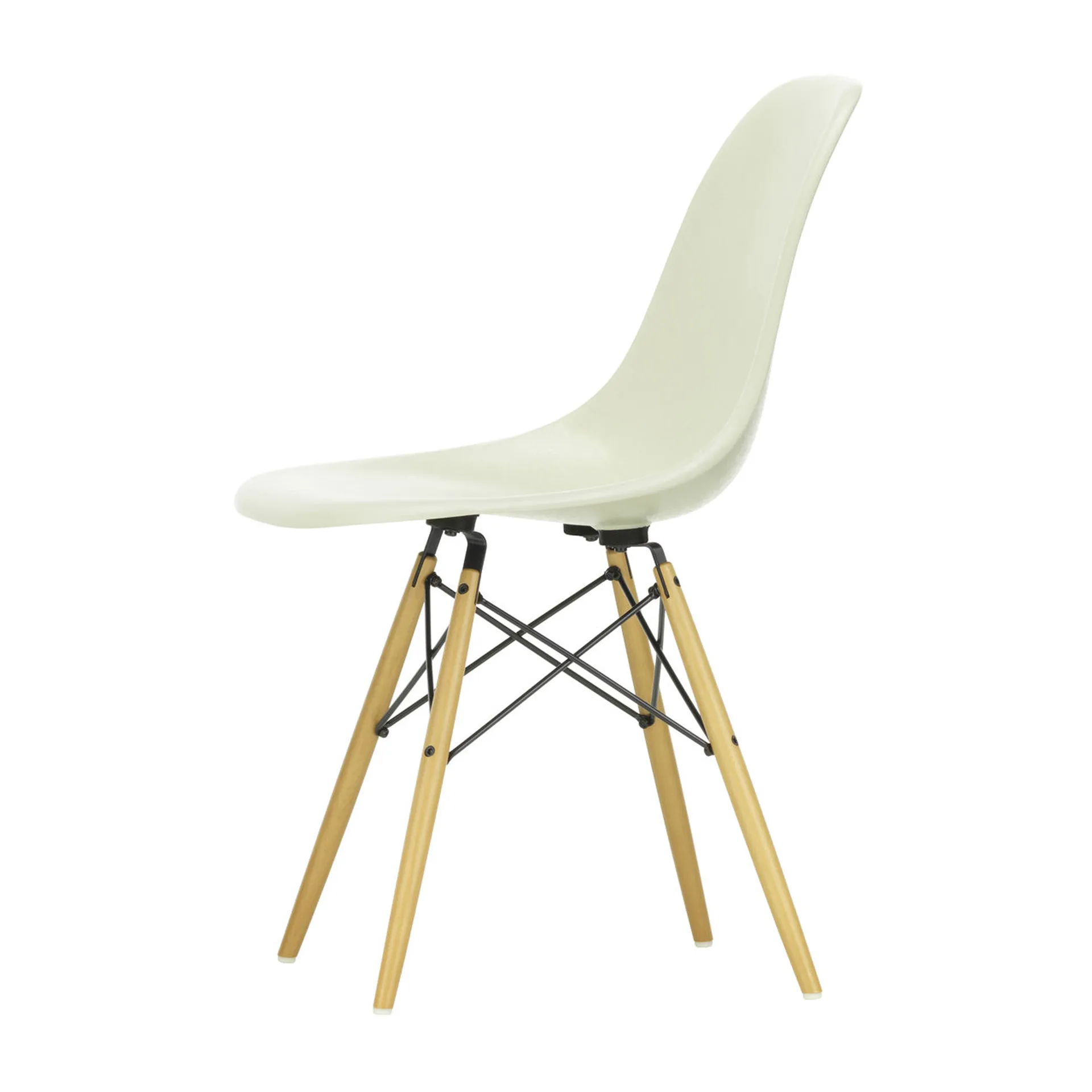 Eames Fiberglass Chairs DSW stol, parchment, lönnben Vitra