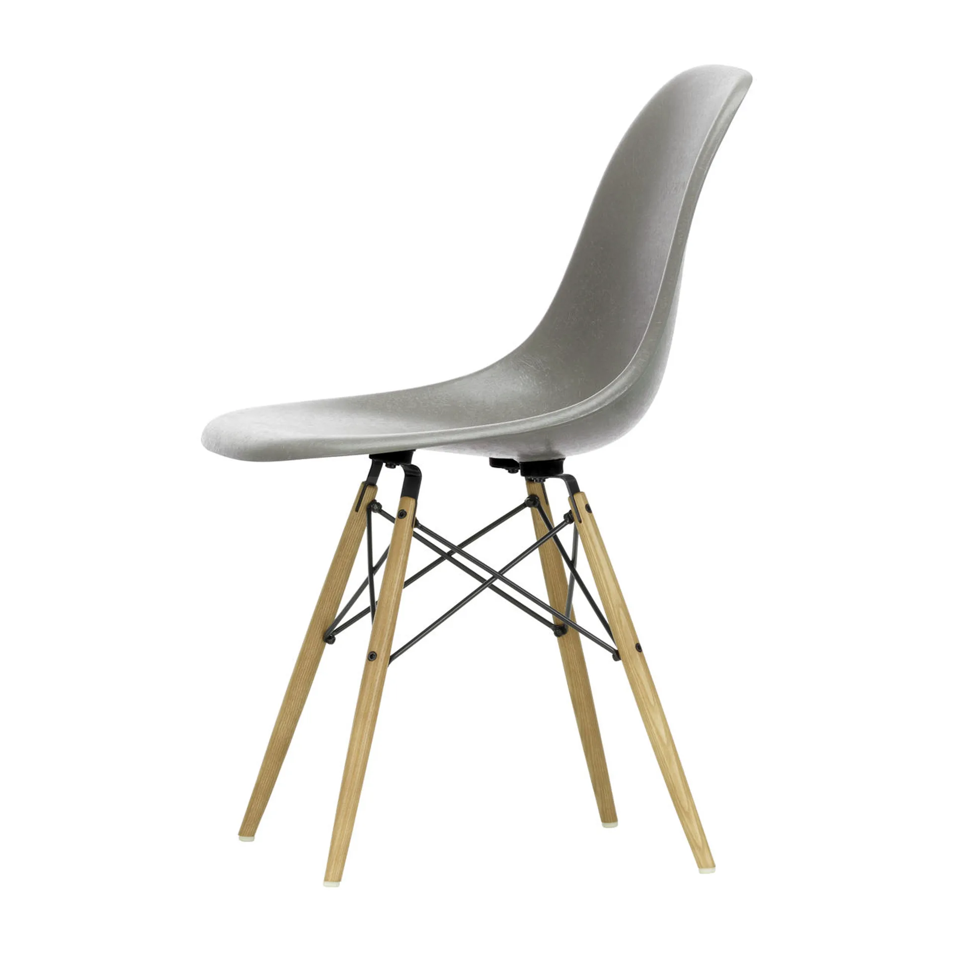 Eames Fiberglass Chairs DSW stol, raw umber, askben Vitra