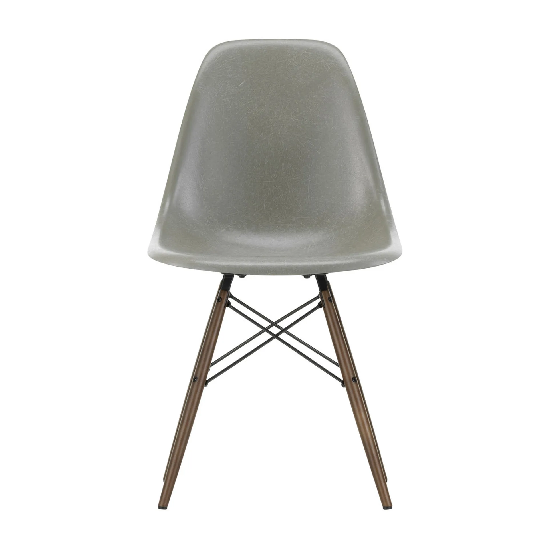 Eames Fiberglass Chairs DSW stol, Raw umber-svartbetsade lönnben Vitra