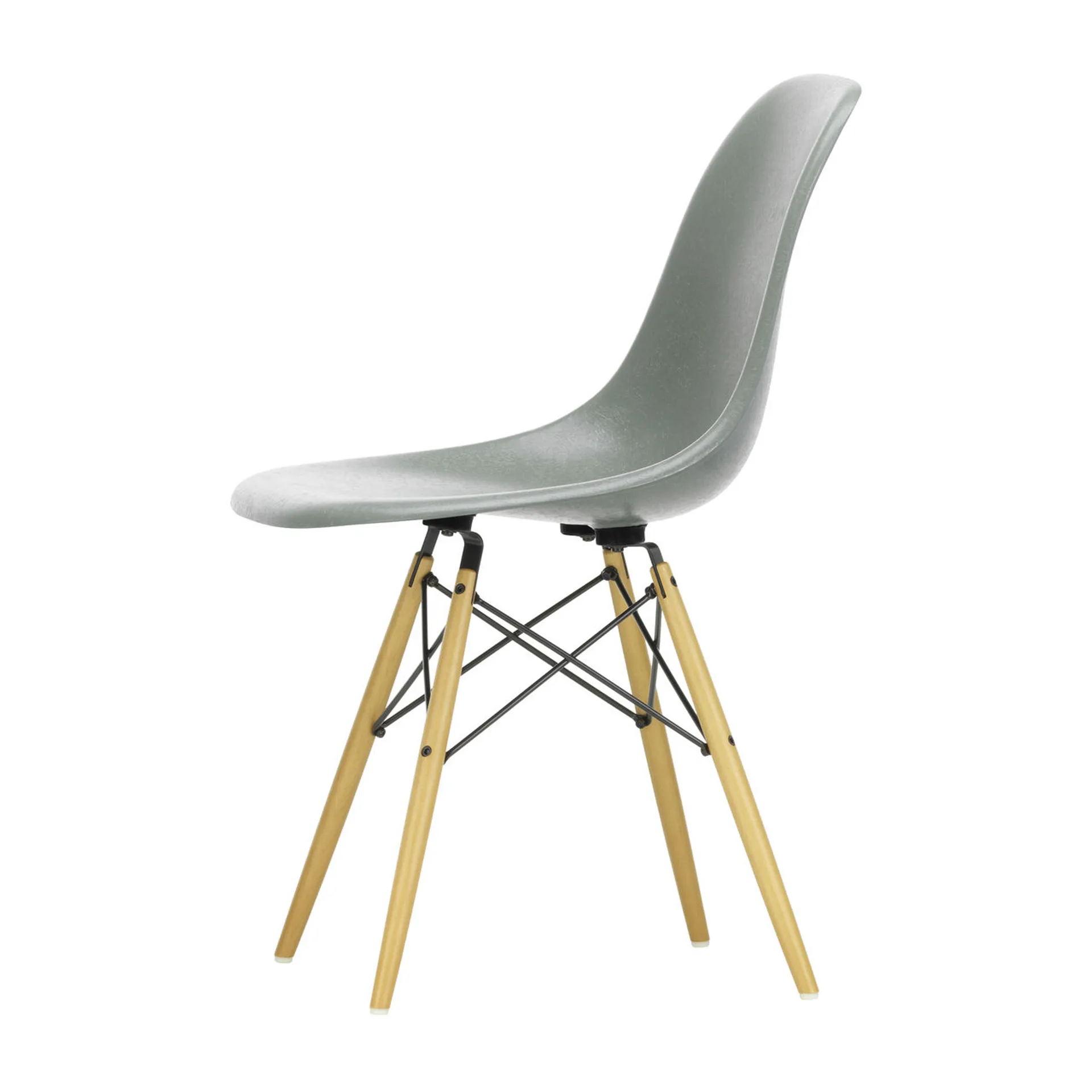 Eames Fiberglass Chairs DSW stol, sea foam green, lönnben Vitra