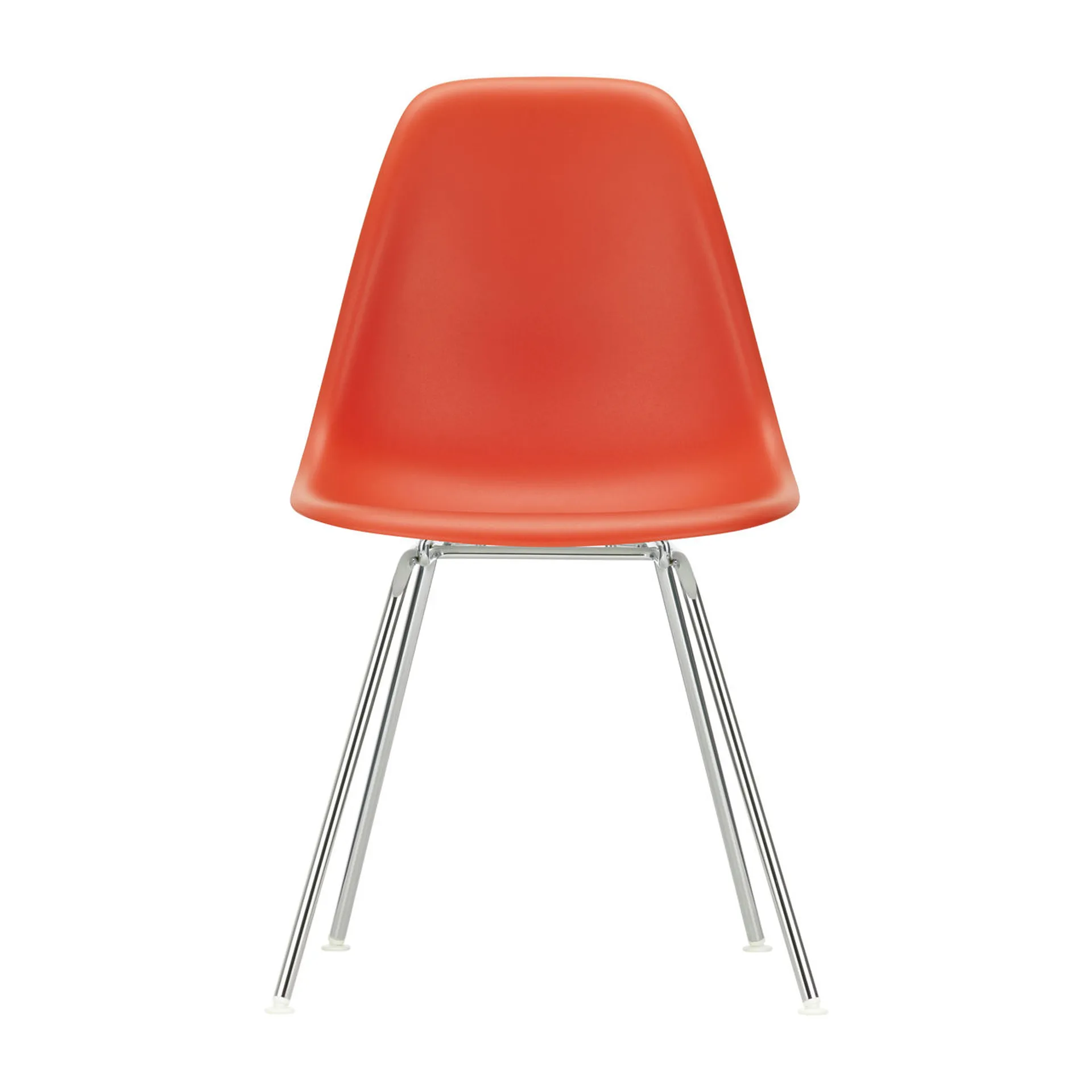 Eames fiberglass chairs DSX stol, Classic red-Chrome Vitra