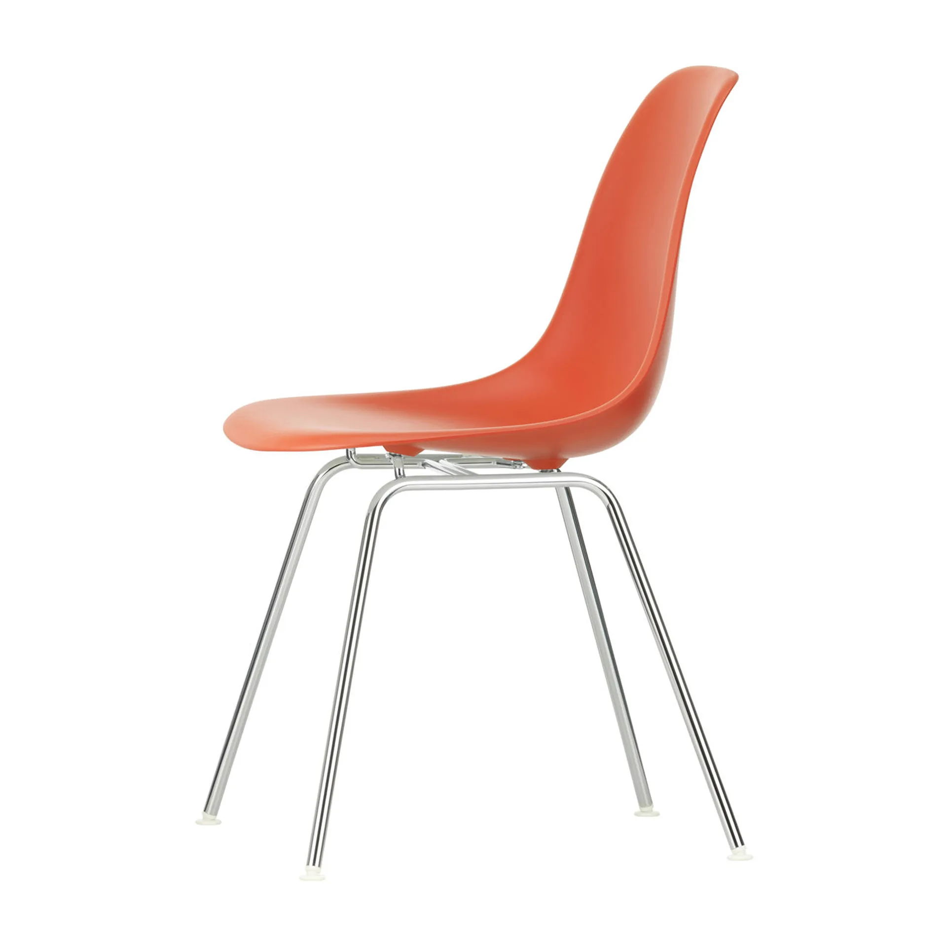 Eames fiberglass chairs DSX stol, Classic red-Chrome Vitra