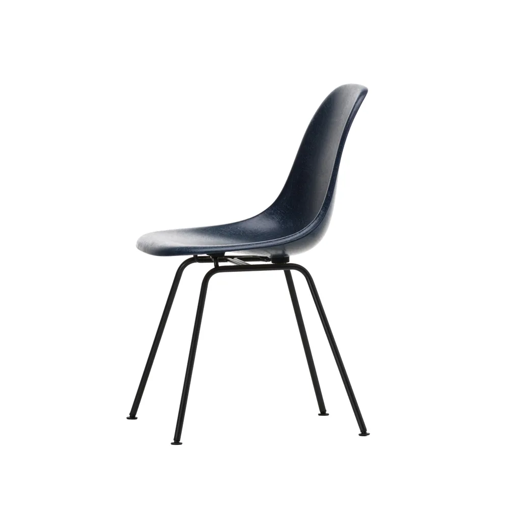 Eames fiberglass chairs DSX stol, Navy blue-Black Vitra