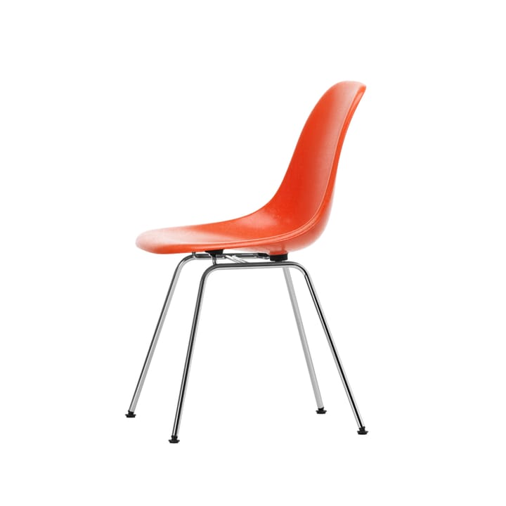 Eames fiberglass chairs DSX stol - Red orange-Chrome - Vitra
