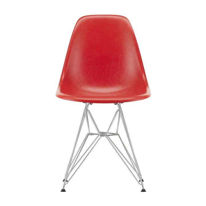 Eames Fiberglass Side Chair DSR stol - Classic red-Chrome - Vitra