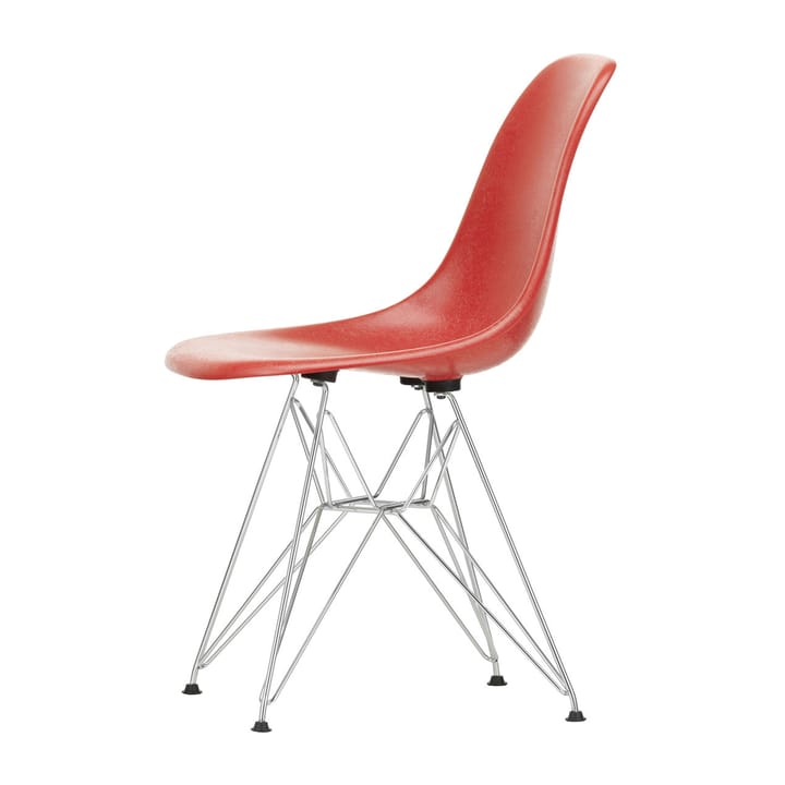 Eames Fiberglass Side Chair DSR stol - Classic red-Chrome - Vitra