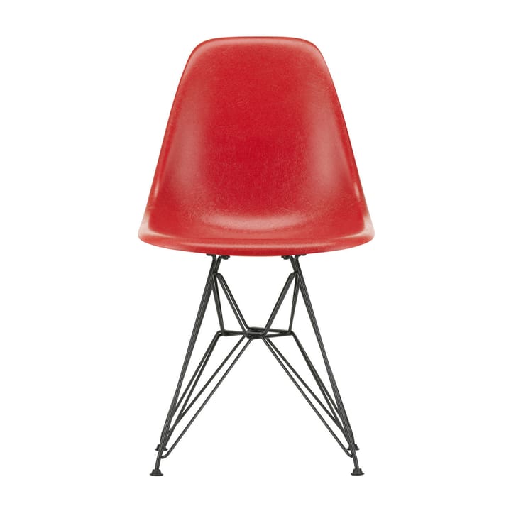 Eames Fiberglass Side Chair DSR stol - Classic red-Dark basic - Vitra
