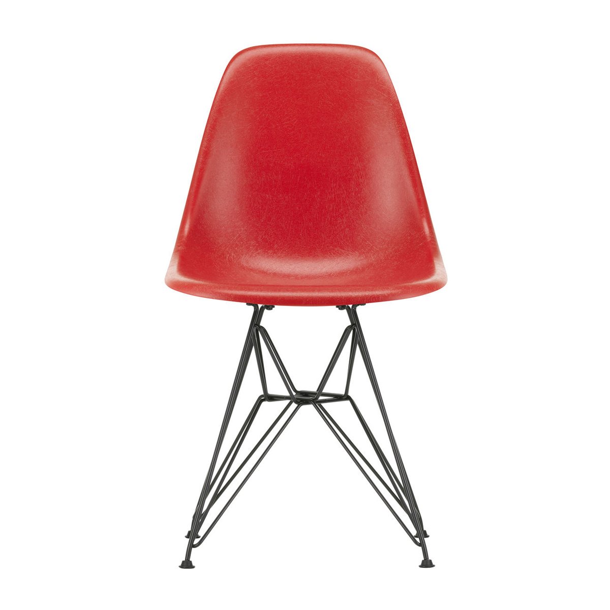 Vitra Eames Fiberglass Side Chair DSR stol Classic red-Dark basic