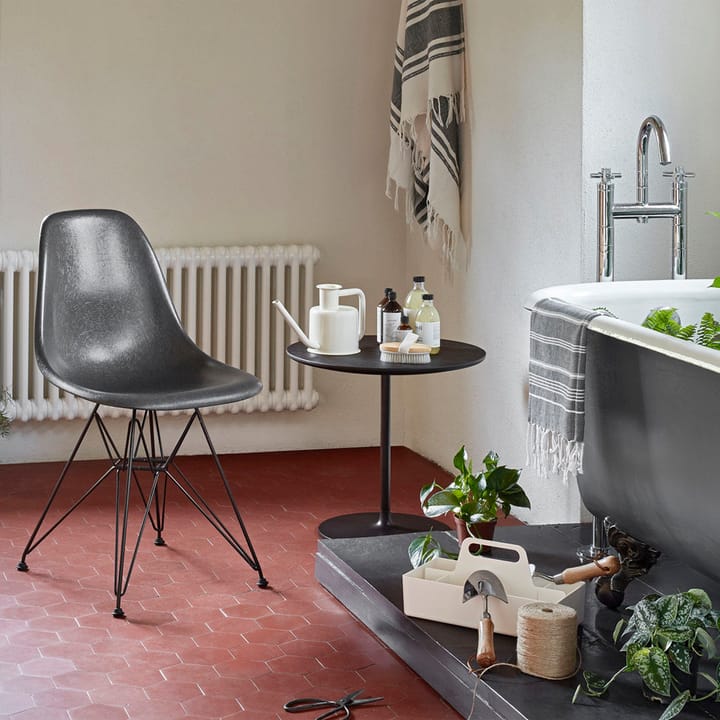 Eames Fiberglass Side Chair DSR stol, Elephant hide grey-Dark basic Vitra