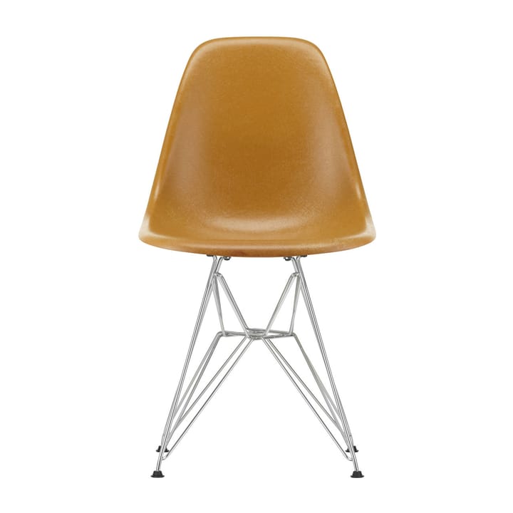 Eames Fiberglass Side Chair DSR stol - Ochre dark-Chrome - Vitra