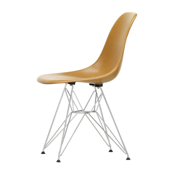 Eames Fiberglass Side Chair DSR stol, Ochre dark-Chrome Vitra