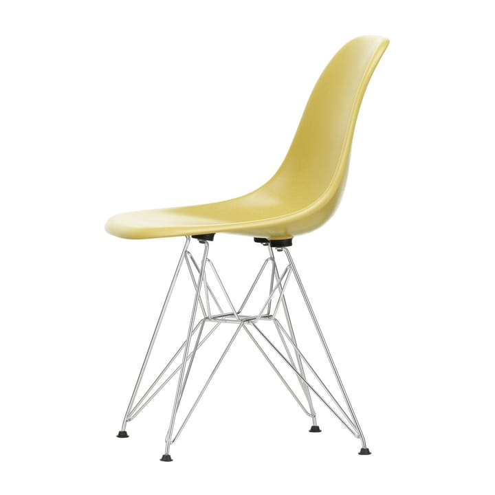 Eames Fiberglass Side Chair DSR stol, Ochre light-Chrome Vitra